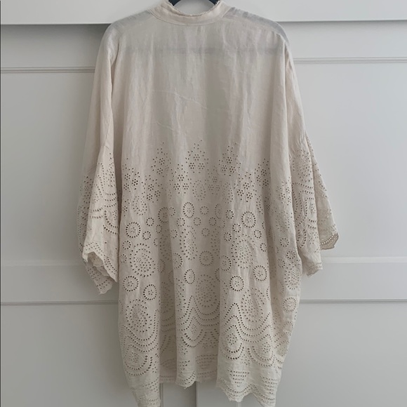 Cream Embroidered Women's Jacket - Picture 3 of 7